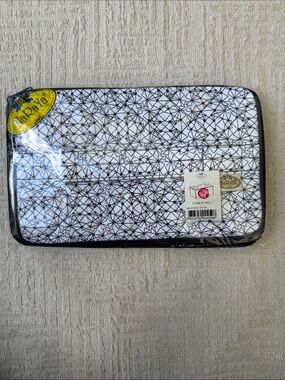 NaRaYa Black & White Geometric Cosmetic Bag - Travel Makeup Organizer